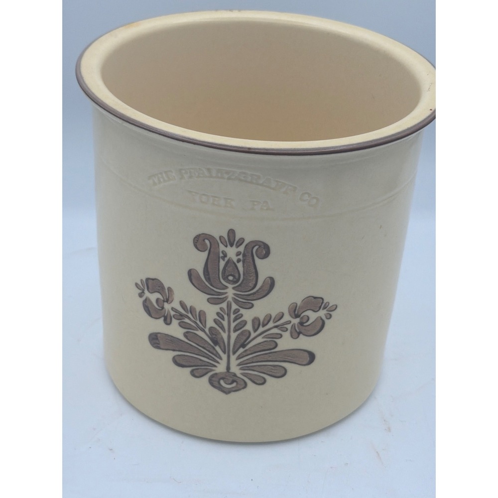 Vintage Pfaltzgraff Village Stoneware Utensil Holder Crock Kitchen Canister USA - Picture 4 of 4